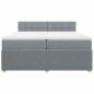 Preview: Boxspringbett mit Matratze Hellgrau 200x200 cm Stoff