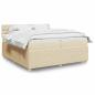 Preview: ARDEBO.de - Boxspringbett mit Matratze Creme 200x200 cm Stoff