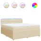 Preview: Boxspringbett mit Matratze Creme 200x200 cm Stoff