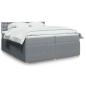 Preview: ARDEBO.de - Boxspringbett mit Matratze Hellgrau 200x200 cm Stoff