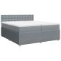 Preview: Boxspringbett mit Matratze Hellgrau 200x200 cm Stoff
