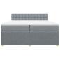 Preview: Boxspringbett mit Matratze Hellgrau 200x200 cm Stoff