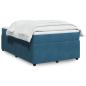 Preview: ARDEBO.de - Boxspringbett mit Matratze Dunkelblau 120x200 cm Samt