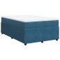Preview: Boxspringbett mit Matratze Dunkelblau 120x200 cm Samt