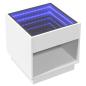 Preview: Nachttisch mit Infinity-LED Weiß 50x50x50 cm