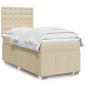 Preview: ARDEBO.de - Boxspringbett mit Matratze Creme 80x200 cm Stoff
