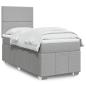 Preview: ARDEBO.de - Boxspringbett mit Matratze Hellgrau 90x190 cm Stoff