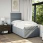 Preview: Boxspringbett mit Matratze Hellgrau 90x190 cm Stoff
