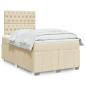 Preview: ARDEBO.de - Boxspringbett mit Matratze Creme 120x190 cm Stoff