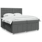 Preview: ARDEBO.de - Boxspringbett mit Matratze Dunkelgrau 200x200 cm Stoff