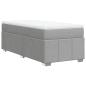 Preview: Boxspringbett mit Matratze Hellgrau 80x200 cm Stoff