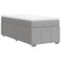 Preview: Boxspringbett mit Matratze Hellgrau 90x190 cm Stoff