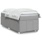 Preview: ARDEBO.de - Boxspringbett mit Matratze Hellgrau 90x200 cm Stoff
