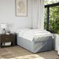 Preview: ARDEBO.de - Boxspringbett mit Matratze Hellgrau 100x200 cm Stoff