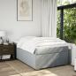 Preview: Boxspringbett mit Matratze Hellgrau 120x190 cm Stoff