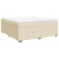 Preview: Boxspringbett mit Matratze Creme 180x200 cm Stoff
