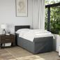 Preview: Boxspringbett mit Matratze Dunkelgrau 90x200 cm Stoff