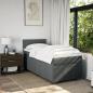 Preview: ARDEBO.de - Boxspringbett mit Matratze Dunkelgrau 100x200 cm Stoff