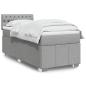 Preview: ARDEBO.de - Boxspringbett mit Matratze Hellgrau 100x200 cm Stoff