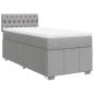 Preview: Boxspringbett mit Matratze Hellgrau 100x200 cm Stoff