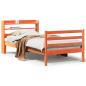 Preview: Massivholzbett ohne Matratze Wachsbraun 100x200 Kiefernholz