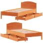 Preview: Massivholzbett ohne Matratze Wachsbraun 75x190 cm Kiefernholz