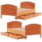 Preview: Massivholzbett ohne Matratze Wachsbraun 100x200 Kiefernholz