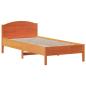 Preview: ARDEBO.de - Massivholzbett ohne Matratze Wachsbraun 90x200 Kiefernholz