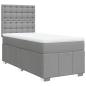 Preview: Boxspringbett mit Matratze Hellgrau 90x190 cm Stoff