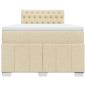 Preview: Boxspringbett mit Matratze Creme 120x190 cm Stoff
