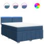 Preview: Boxspringbett mit Matratze Blau 140x200 cm Stoff