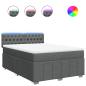 Preview: Boxspringbett mit Matratze Dunkelgrau 140x190 cm Stoff