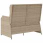 Preview: Gartenbank Verstellbar mit Kissen Beige Poly Rattan