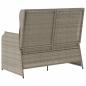 Preview: Gartenbank Verstellbar mit Kissen Hellgrau Poly Rattan