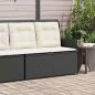 Preview: ARDEBO.de - Gartenbank Verstellbar mit Kissen Schwarz Poly Rattan
