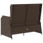 Preview: Gartenbank Verstellbar mit Kissen Braun Poly Rattan