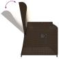 Preview: Gartenbank Verstellbar mit Kissen Braun Poly Rattan