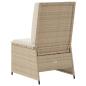 Preview: ARDEBO.de - Gartensessel mit Liegefunktion und Kissen Beige Poly Rattan