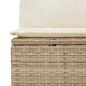Preview: Gartensessel mit Liegefunktion und Kissen Beige Poly Rattan