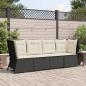 Preview: Garten-Ecksofa mit Kissen Schwarz Poly Rattan