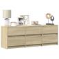Preview: ARDEBO.de - TV-Schrank mit LED-Beleuchtung Sonoma-Eiche 140x34x50 cm