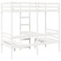 Preview: Hochbett mit Schreibtisch & Stühlen Weiß 80x200 cm Kiefernholz