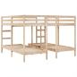 Preview: Dreifach-Etagenbett 140x200/70x140 cm Massivholz Kiefer