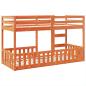 Preview: Etagenbett Wachsbraun 80x200 cm Massivholz Kiefer