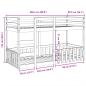 Preview: Etagenbett Wachsbraun 80x200 cm Massivholz Kiefer