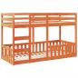 Preview: Etagenbett Wachsbraun 75x190 cm Massivholz Kiefer