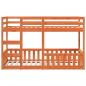 Preview: Etagenbett Wachsbraun 75x190 cm Massivholz Kiefer