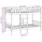 Preview: Etagenbett 75x190 cm Massivholz Kiefer