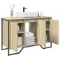 Preview: ARDEBO.de - Waschbeckenunterschrank Sonoma-Eiche 91x35x60 cm Holzwerkstoff