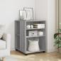 Preview: ARDEBO.de - Beistelltisch mit Rollen Grau Sonoma 55x60x78 cm Holzwerkstoff